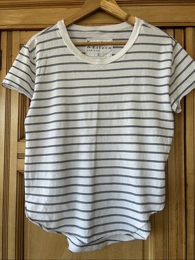 Frank & Eileen Tee with Black & White Stripes Large
